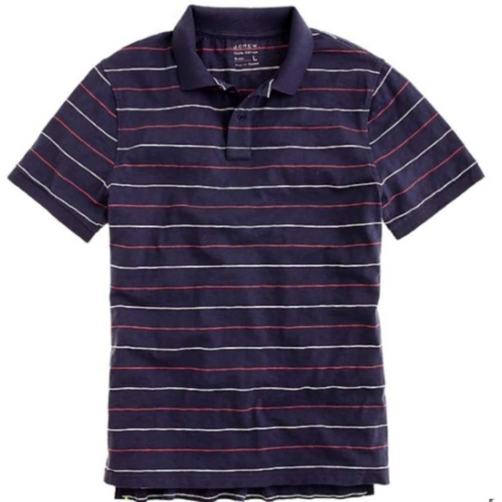 J. Crew Short Sleeved Navy Blue Polo Cotton Shirt